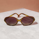 CHRISTIAN DIOR  CD Logo Vintage Sunglasses, Brown Frame Purple Lens