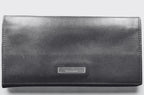 Toscano Black Genuine Leather Long Wallet