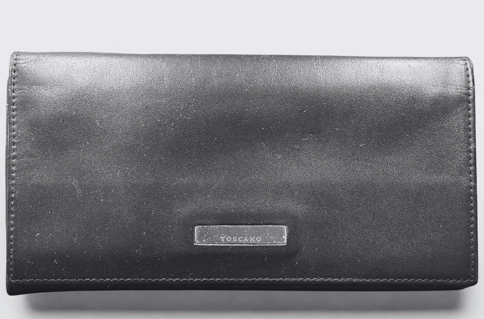 Toscano Black Genuine Leather Long Wallet