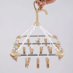 Square Clothes Drying Rack with Pegs