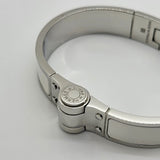 Hermès Charniere White Enamel Silver Bangle