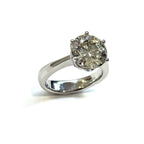18KWG 4.15cts Round Brilliant Lab Grown Diamond Ring