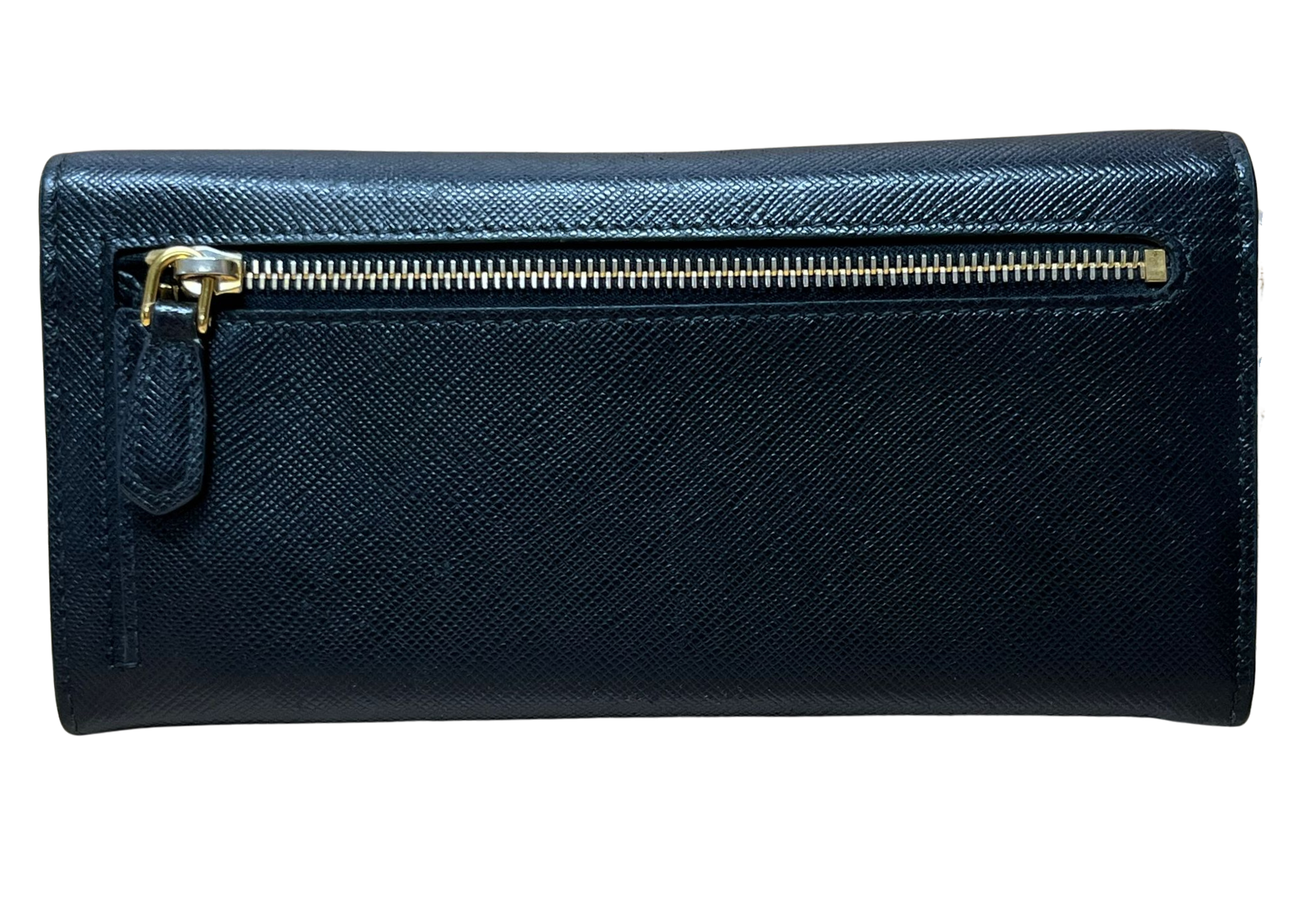 Prada Large Saffiano Leather Wallet Black
