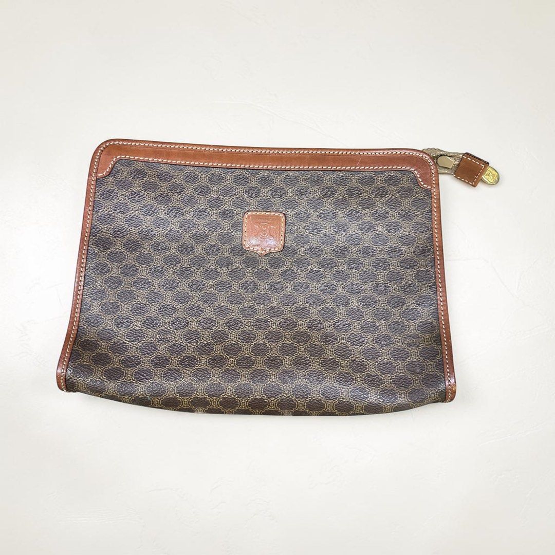 Celine Brown Macadam Clutch Bag