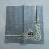 CELINE  HANDKERCHIEF with GREY/LIGHT BLUE BORDER