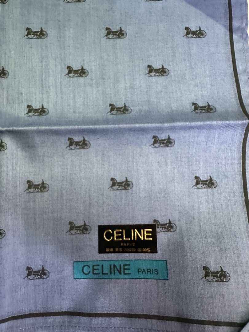 Celine Small Chariot HorseDrawn Carriage Monogram Handkerchief Blue