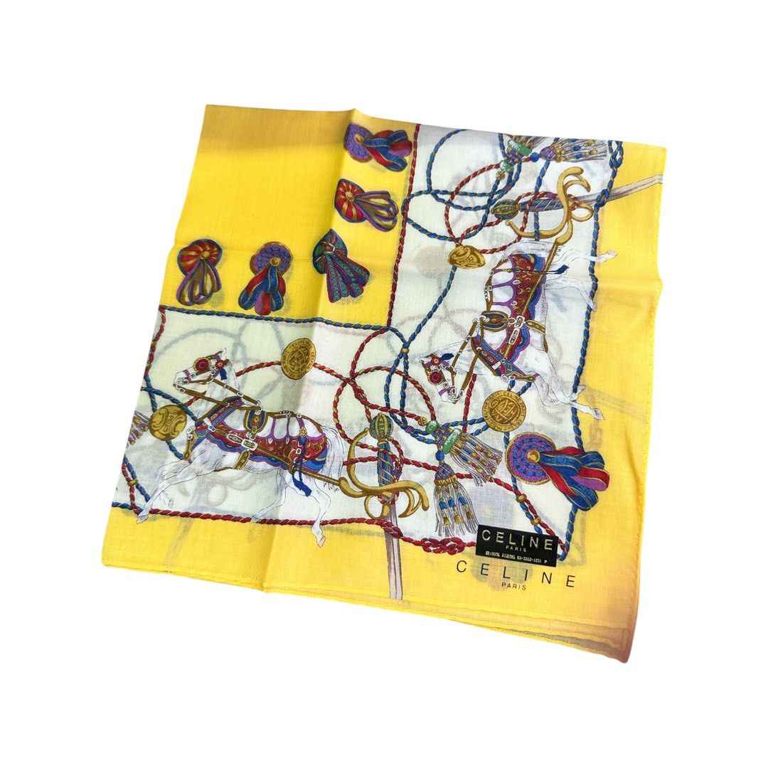 Celine Paris Horse And Harness Pprint Handkerchief Yellow Secondary image