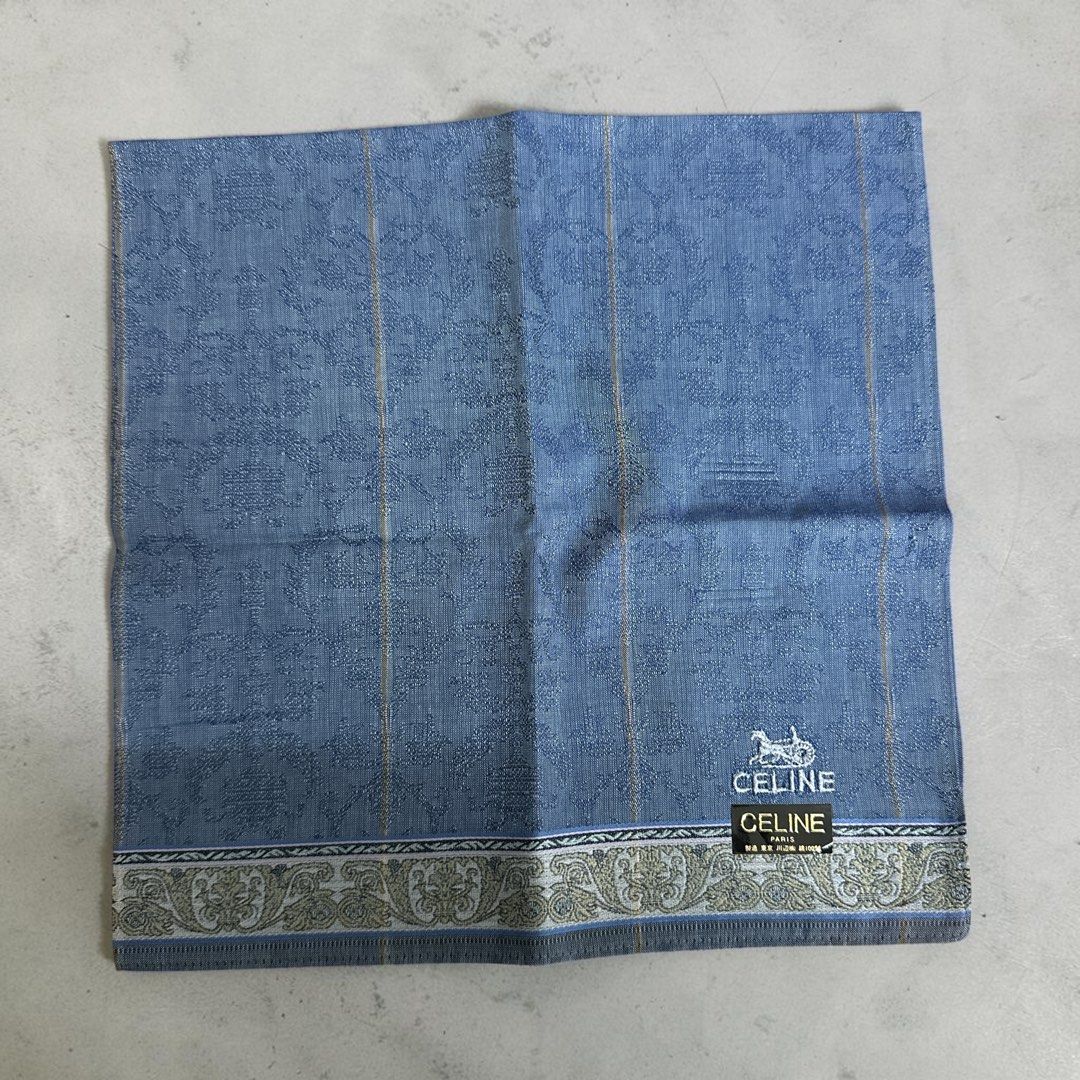 CELINE  HANDKERCHIEF with DARK BLUE/GOLD BORDER PATTERN Main image