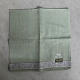 CELINE  HANDKERCHIEF with GREEN/LIGHT BLUE BORDER