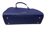 Samantha Thavasa Shoulder Bag Handbag 2way Blue Gold Hardware Saffiano Leather