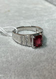 Red Spinel 750 White Gold Diamond Ring