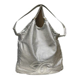 CHANEL Silver Perforated Leather Rodeo Drive Large Hobo Bag