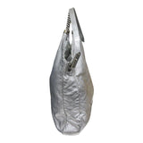 CHANEL Silver Perforated Leather Rodeo Drive Large Hobo Bag