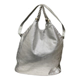 CHANEL Silver Perforated Leather Rodeo Drive Large Hobo Bag