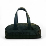 Chanel Black Nylon Jacquard Leather Handbag