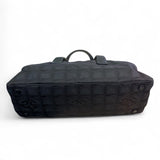 Chanel Black Nylon Jacquard Leather Handbag