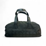 Chanel Black Nylon Jacquard Leather Handbag