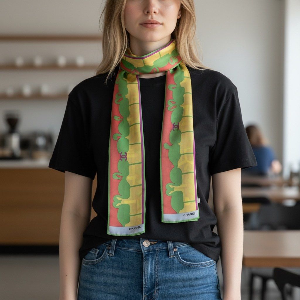 Chanel Silk Twilly Scarf (170cm x 14cm) Main image