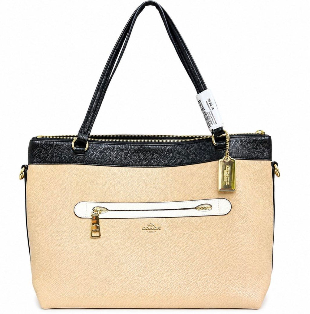 Coach Colorblock Tote Bag Crafted in Pebbled Leather
