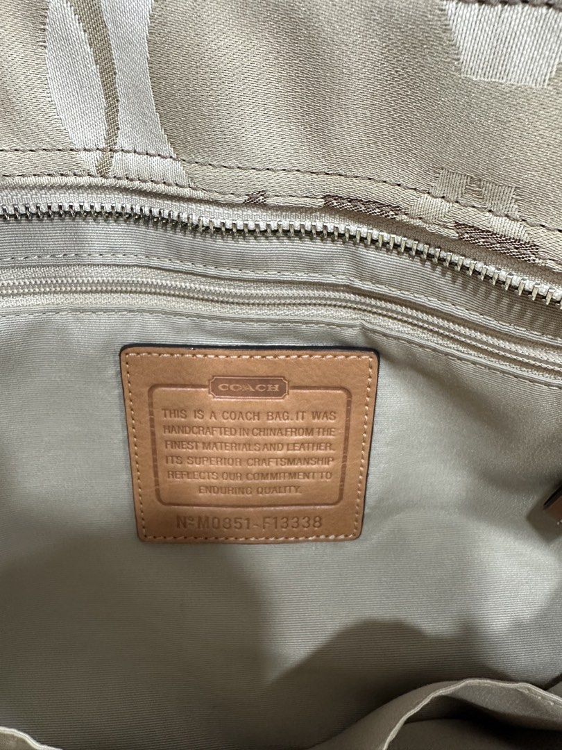 Coach Hampton Optic Signature Cream fabric Canvas Shoulder bag