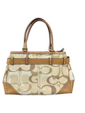 Coach Hampton Optic Signature Cream fabric Canvas Shoulder bag