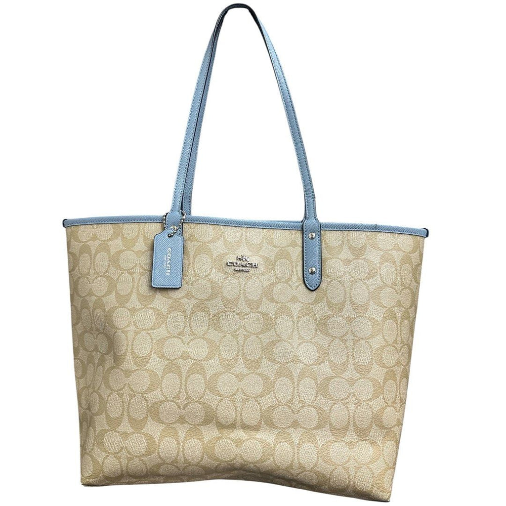 Coach Reversible City Tote  Signature Canvas / Light Blue