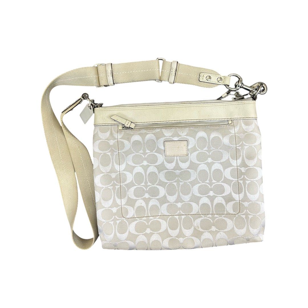 Coach Signature Canvas Multi-Pocket Crossbody Bag – White/Cream