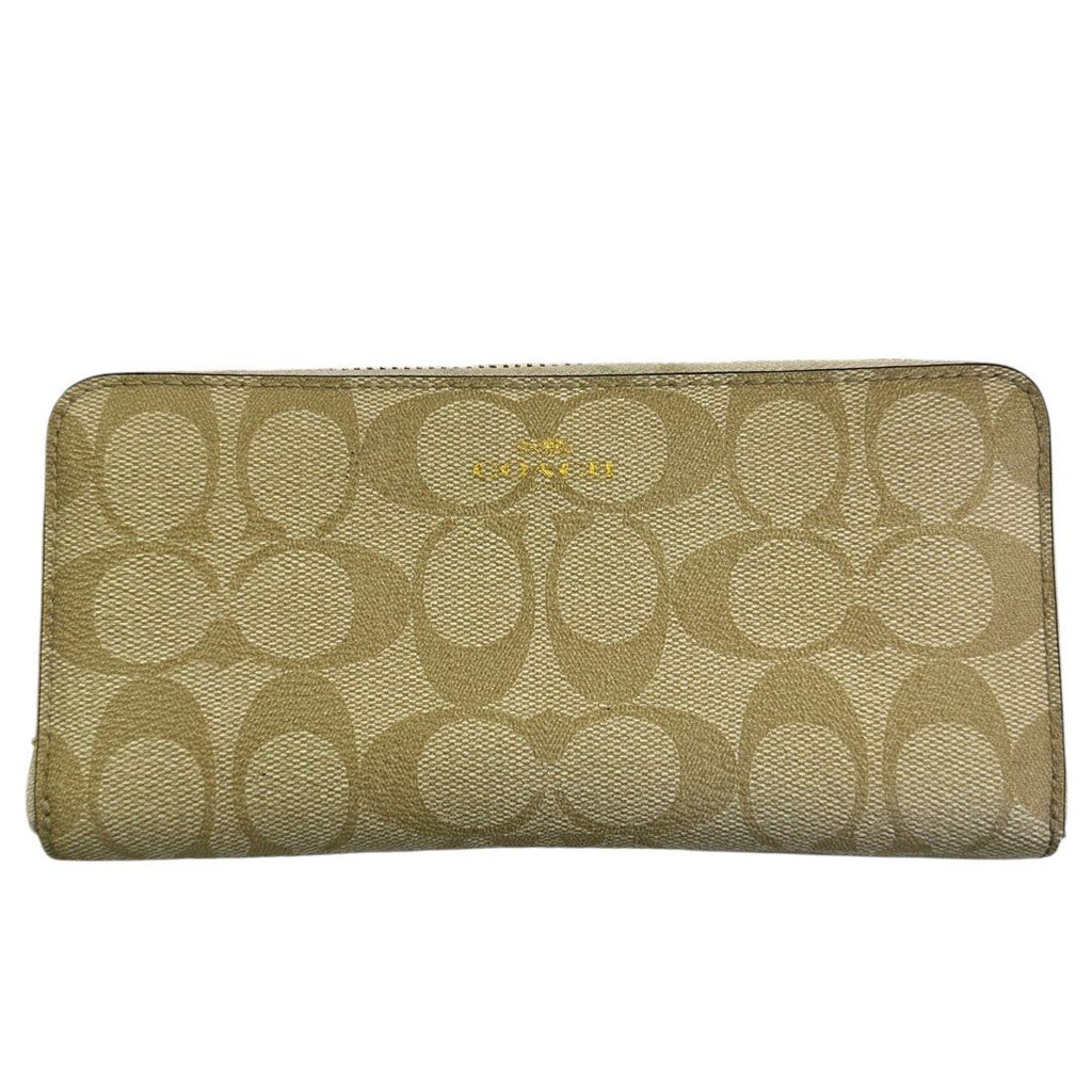 Coach Signature Canvas Zip-Around Long Wallet – Khaki