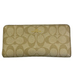 Coach Signature Canvas Zip-Around Long Wallet – Khaki