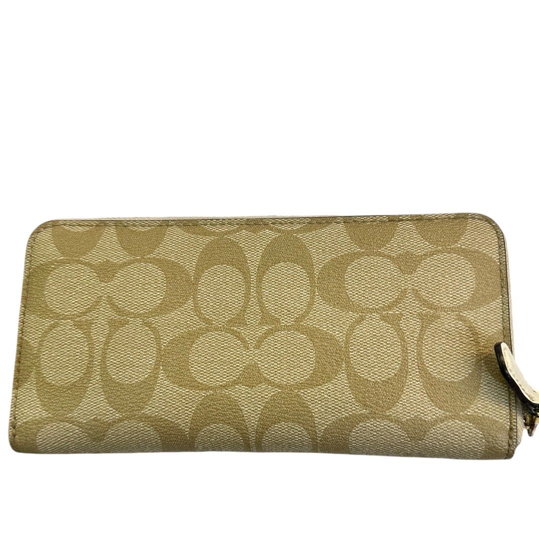 Coach Signature Canvas Zip-Around Long Wallet – Khaki