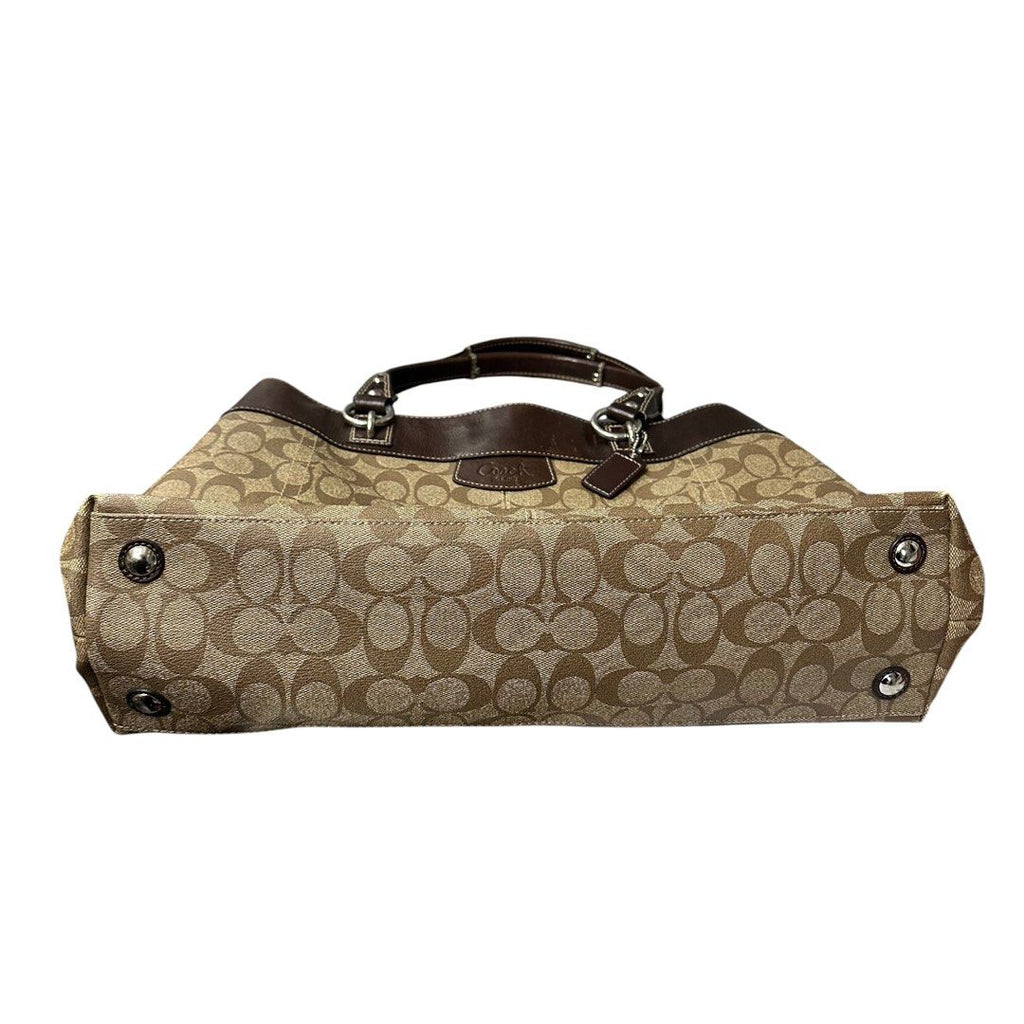 Coach Signature Kisslock Shoulder Tote Bag