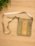 COACH  SLING BAG SIGNATURE BROWN CANVAS and TAN LEATHER