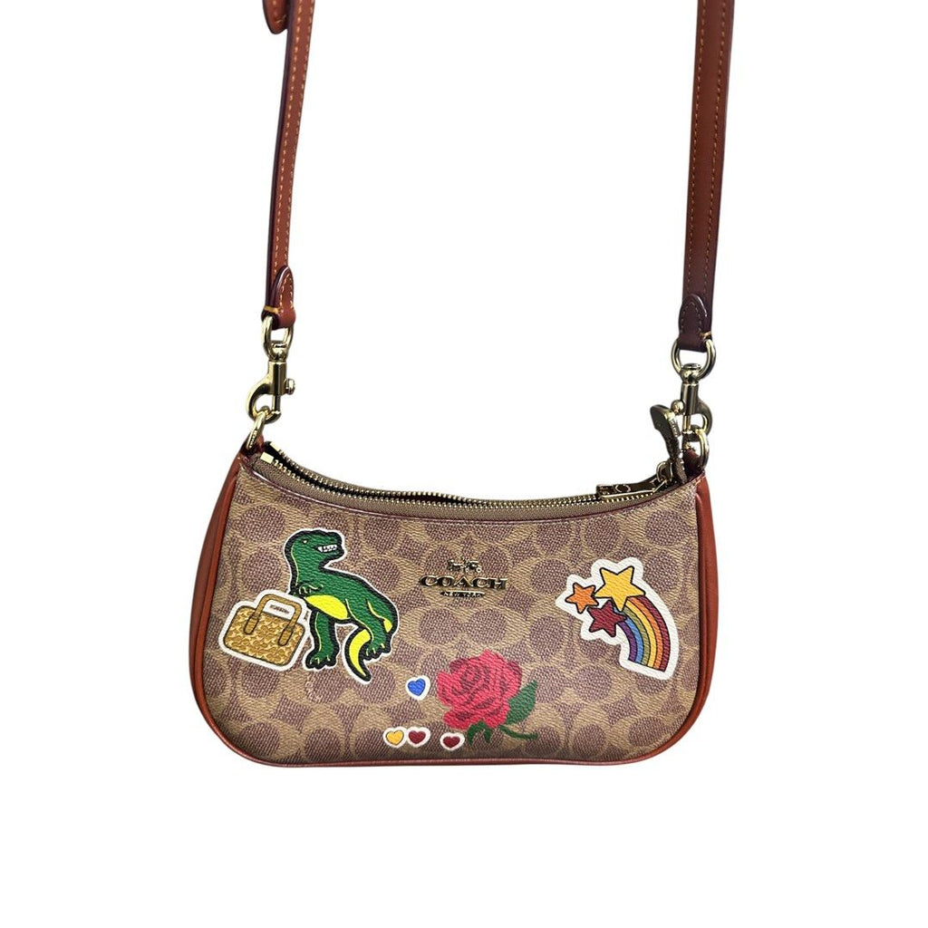 Coach Teri Mini Crossbody Bag In Signature Canvas With Sticker Print