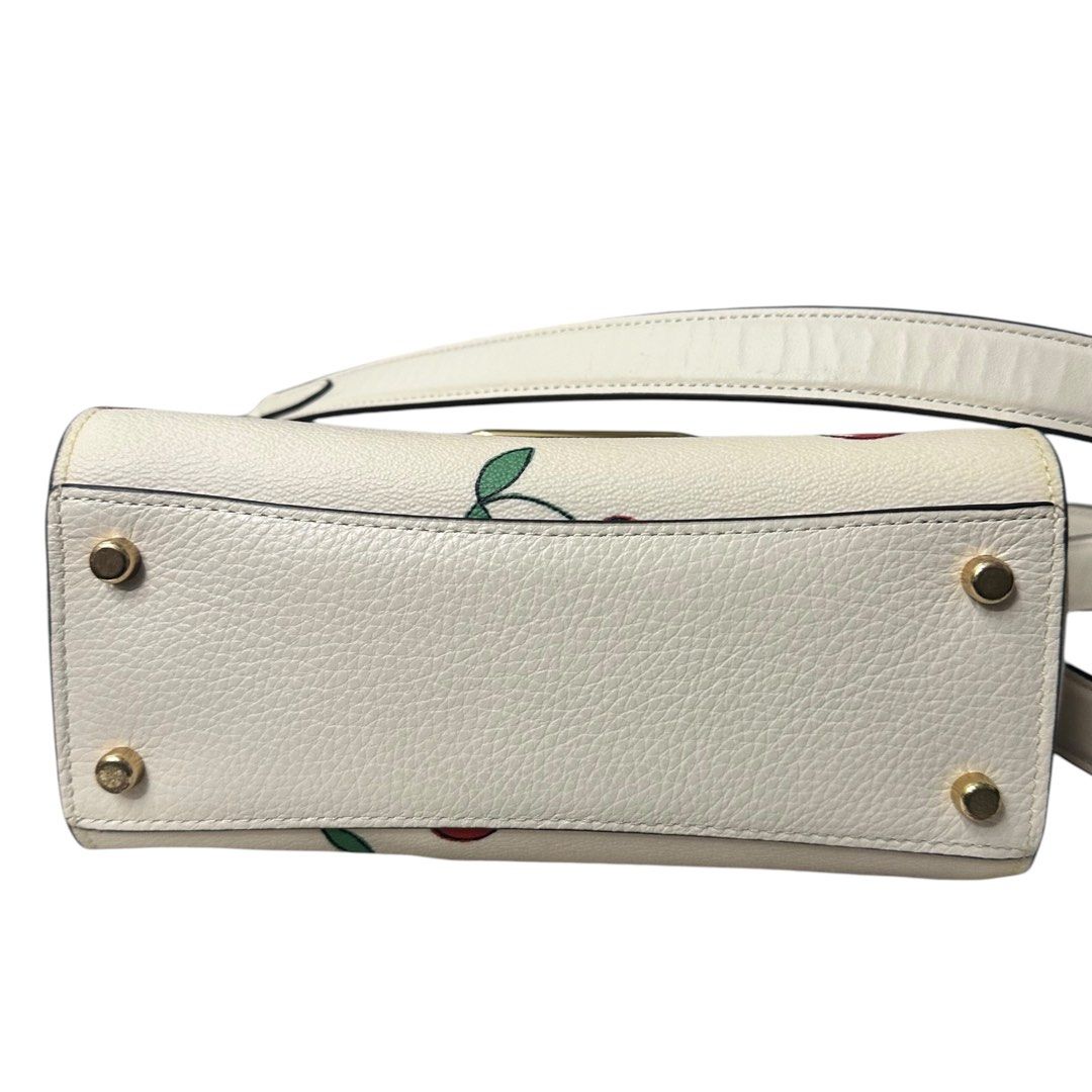 Coach Top-Handle Crossbody Leather Bag with Cherry Print