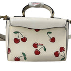 Coach Top-Handle Crossbody Leather Bag with Cherry Print