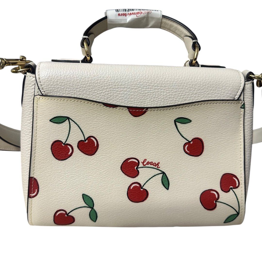 Coach Top-Handle Crossbody Leather Bag with Cherry Print