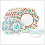 Corelle Terracotta Dreams Dinnerware Set for 6, 18 Pieces | Dinner Plates, Appetizer and Bowls Dishwasher, Microwave, Freezer Safe Proudly Made in USA, Multicolor, 10.25'', 6.75'', & 18Oz (BOX BAD CONDITION)