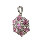 750WG Floral Inspired Pink Topaz And Diamond Pendant 3.2GM