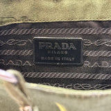 Prada, Thistle Pattern Green Tote Bag