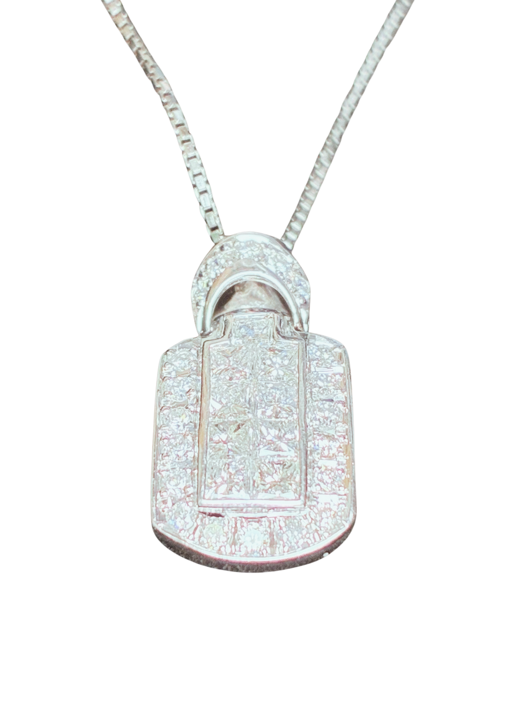 Platinum 900 Diamond Pendant Necklace