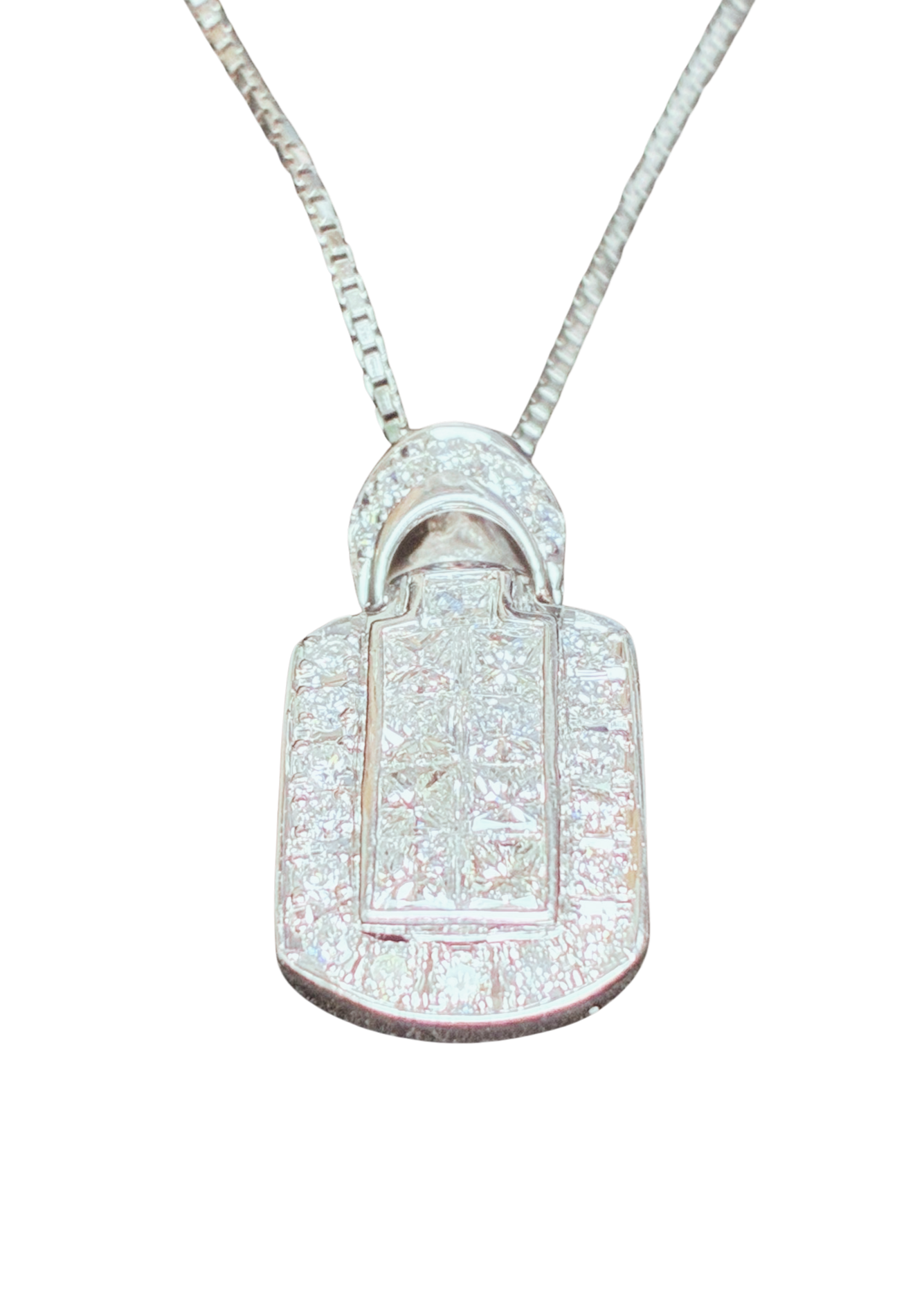 Platinum 900 Diamond Pendant Necklace