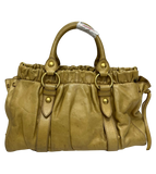 Miu Miu Beige Vitello Leather Gathered Tote