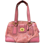 Coach 12290 Hamptons Signature Embossed Turnlock Satchel Bag