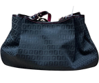 Fendi Black Zucchino Print Canvas And Patent Leather Shopper Tote
