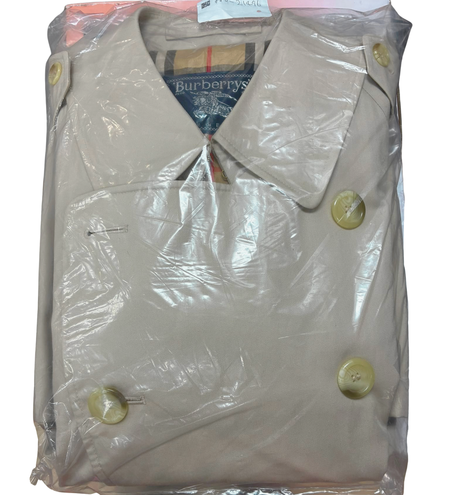 Burberrys Vintage DoubleBreasted Trench Coat Beige Signature Check Lining Size 44Short