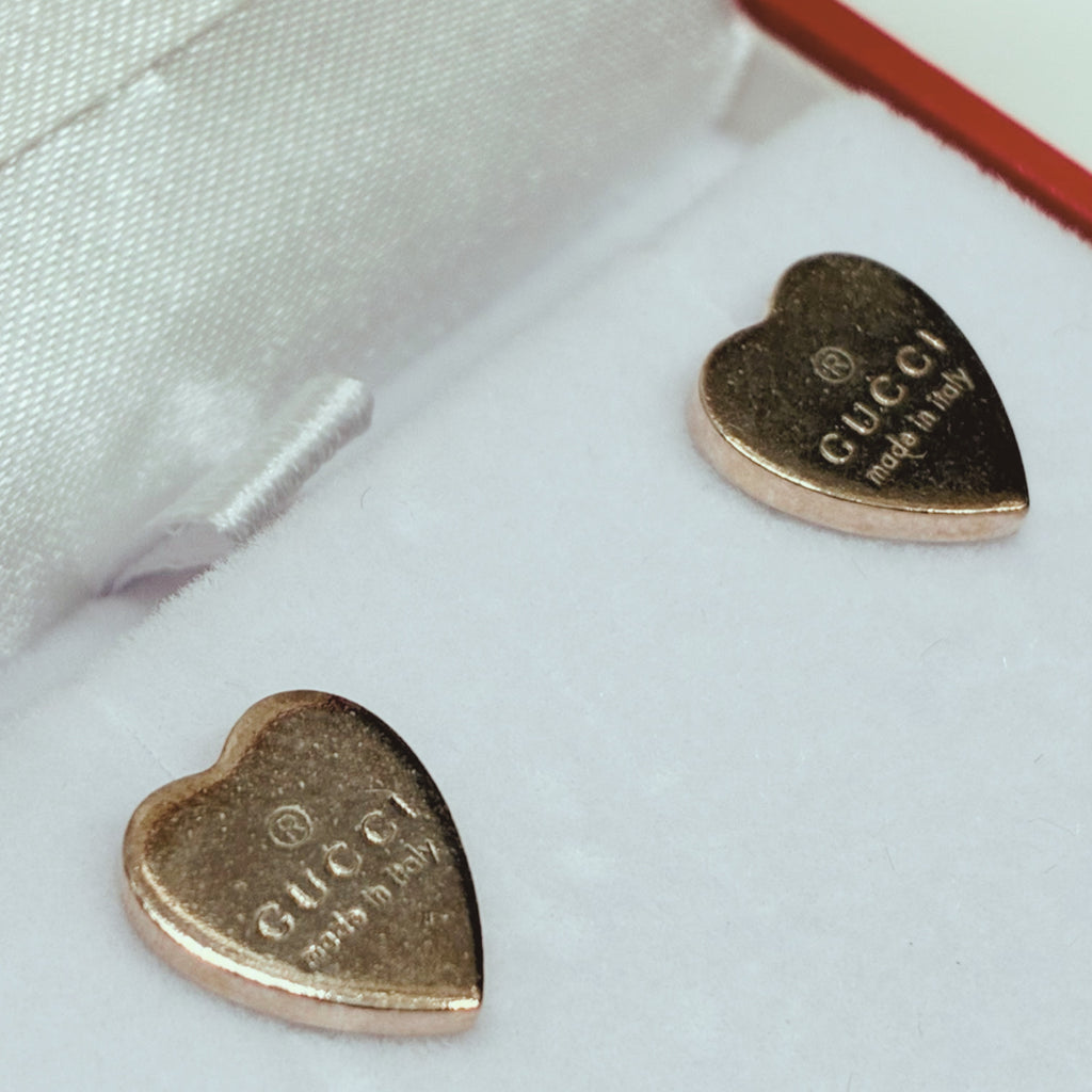 Gucci Trademark Heart Earrings SV925 3.35G