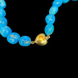 Turquoise Necklace 750 Yellow Gold Lock