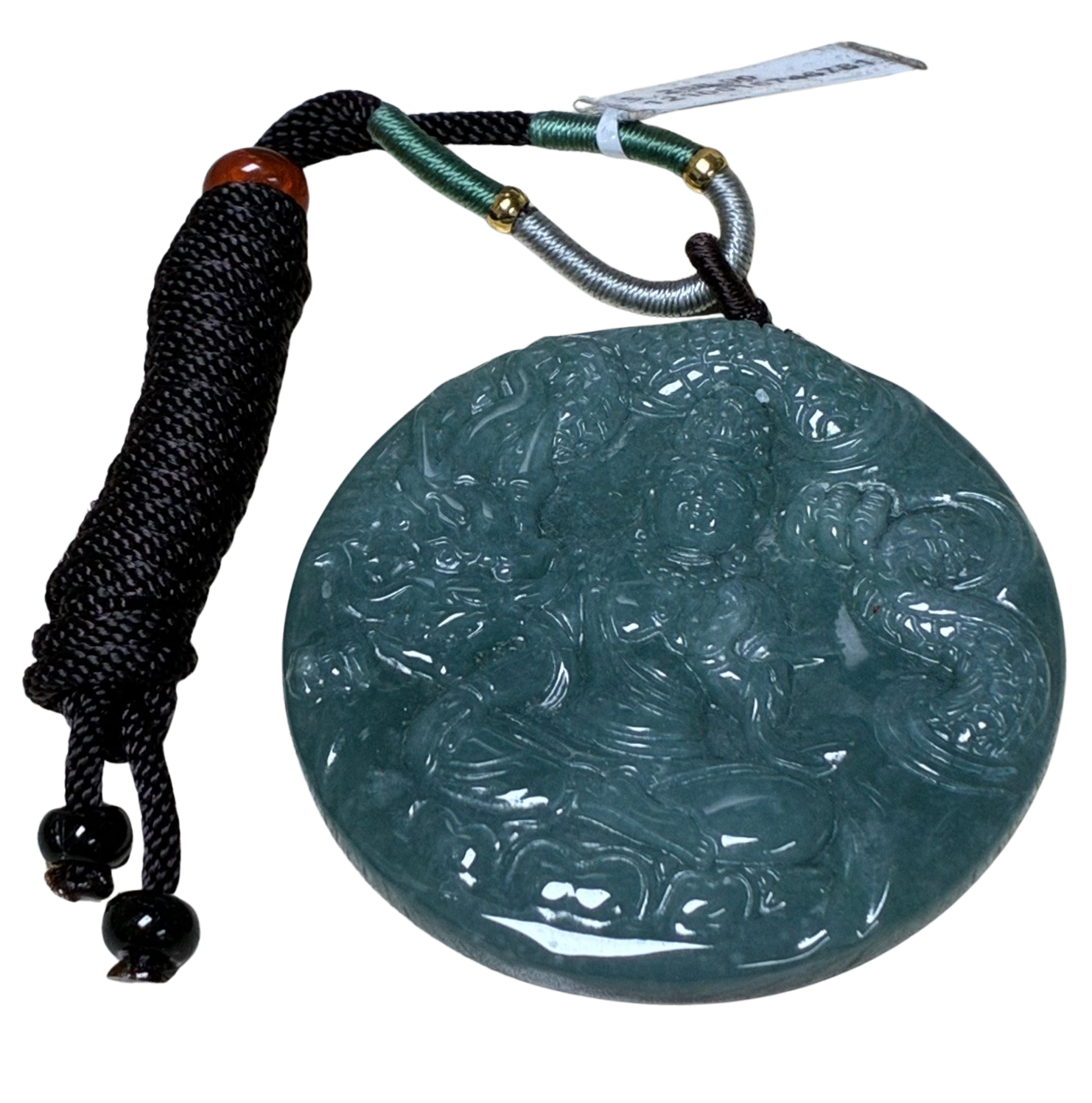 Jade Like Jade Guan Yin Pendant With Adjustable Cord Necklace Main image