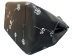Furla Tote Bag Black Leather White Dandelion Print
