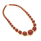 Silver Butterscotch Amber Beads With Pearls Necklace